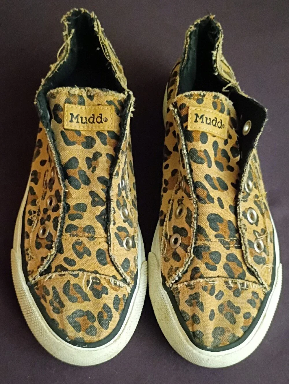 Mudd Women's Leopard Print Slip-On Sneakers - Tan/Black Size 7